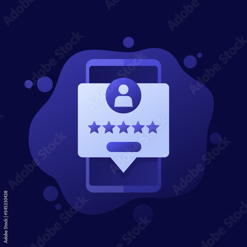 user rating icon with a phone, vector design
