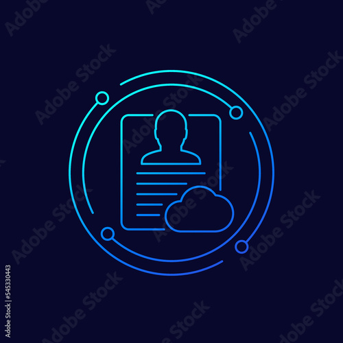 account backup in cloud icon, linear design