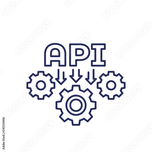 API icon for apps and web, line vector