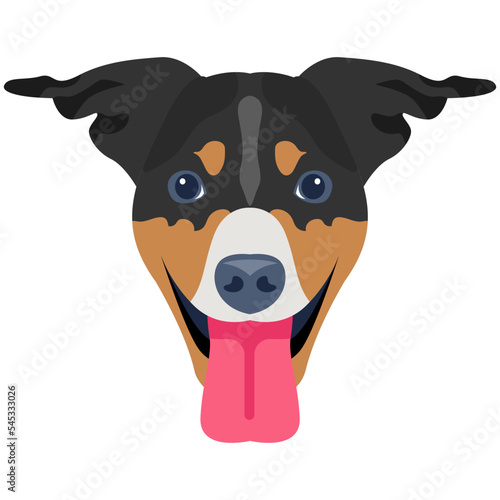 Premium flat icon design of dog 