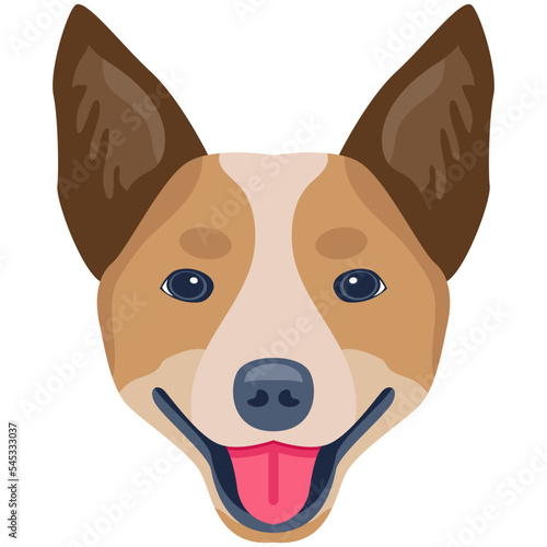 Premium flat icon design of dog 