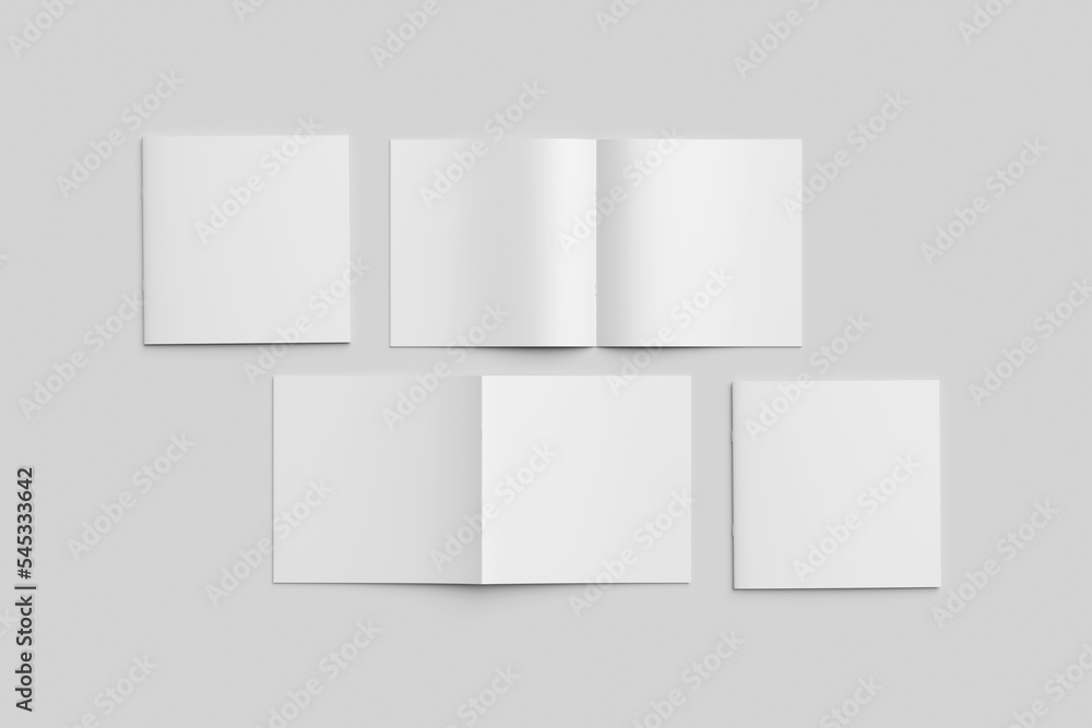 Blank Square Brouchure Mockup Blank Square Brouchure Mockup