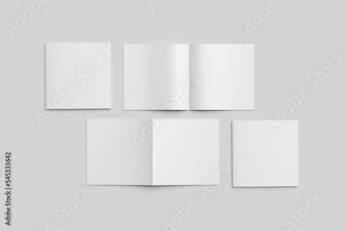 Blank Square Brouchure Mockup