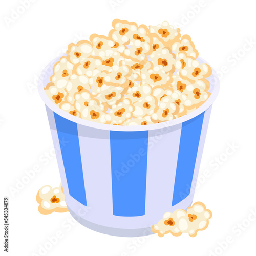 Look at this flat design of popcorn vector 