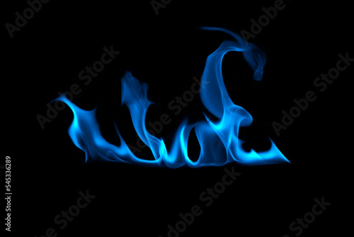 Blue fire on a black background