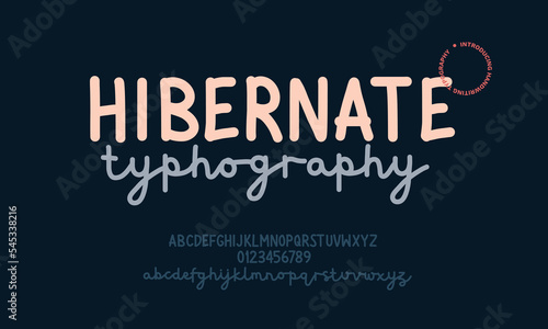 Modern typography font. Elegant font duo. Handwriting typography for logo, banner, template, print, etc. Vector illustration template. Luxury alphabet letters font duo. (ID: 545338216)
