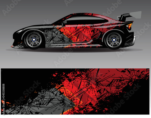 Car wrap decal design vector  custom livery race rally car vehicle sticker and tinting