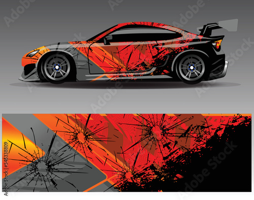 Car wrap decal design vector  custom livery race rally car vehicle sticker and tinting