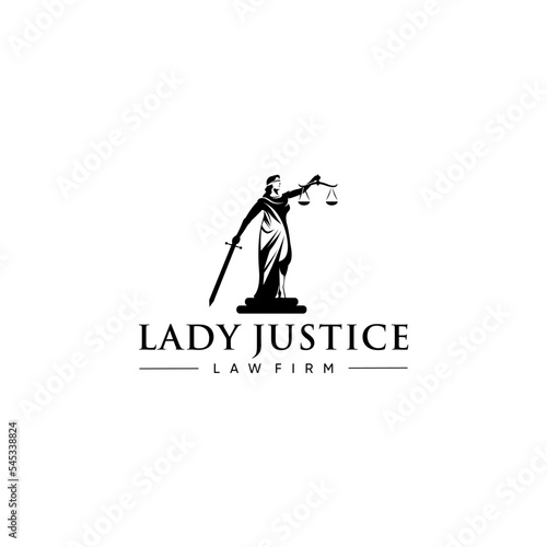 MODERN LADY OF JUSTICE VECTOR LOGO DESIGN