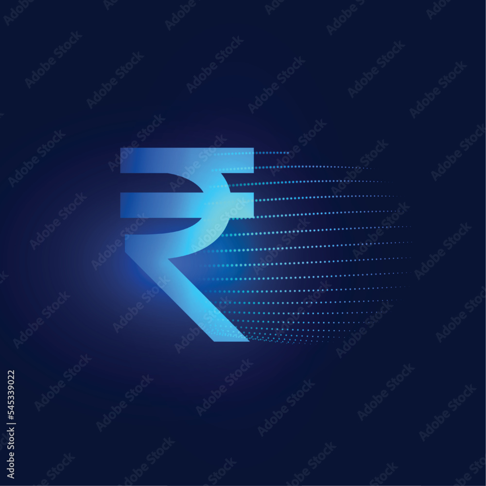 glowing futuristic digital rupee technology concept background glowing futuristic digital rupee technology concept background