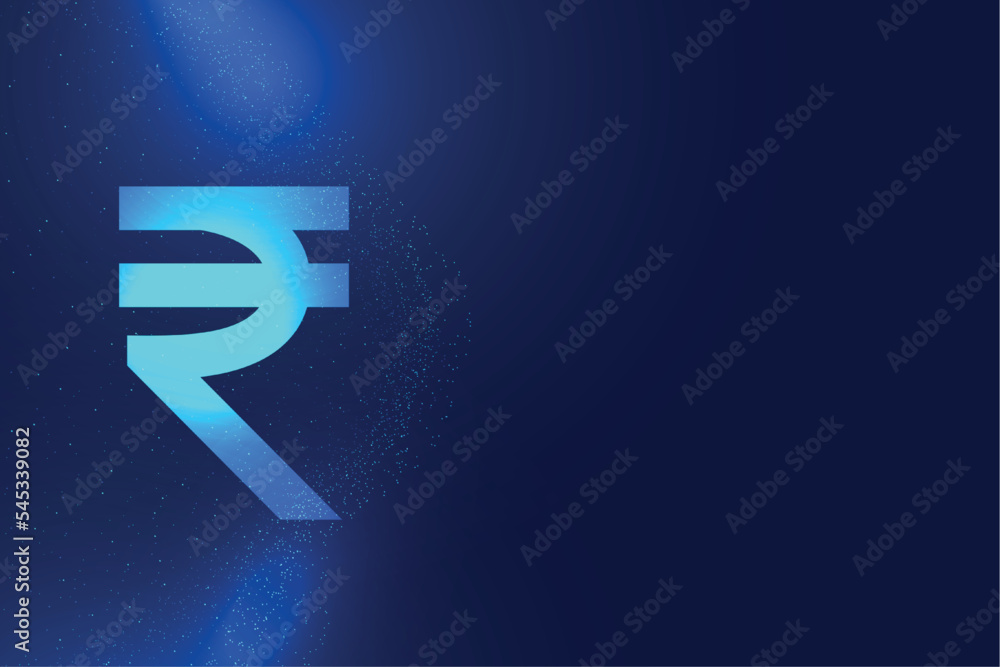 glowing digital money indian rupee background with text space glowing digital money indian rupee background with text space