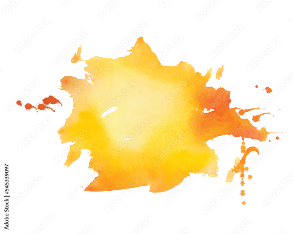 abstract yellow watercolor ink splatter background