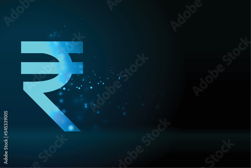 indian digital rupee symbol background with text space