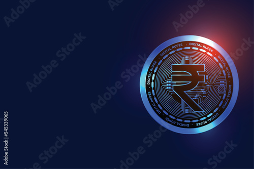digital money inr indian rupee coin background with text space