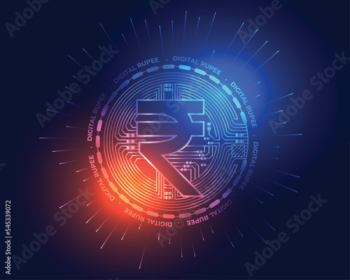 stylish digital currency indian rupee futuristic concept background