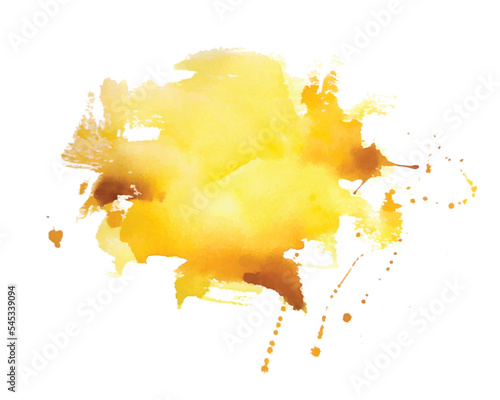 abstract yellow watercolor splash texture background