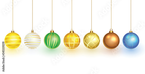 collection of shinny christmas bauble elements design