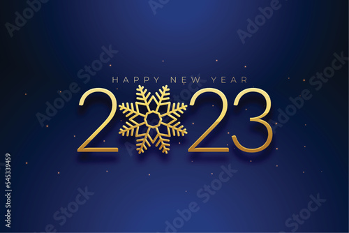 happy new year 2023 winter season banner with snowflake