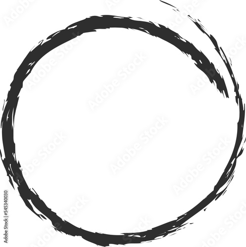 Chalk style round frame vector illustration. Hand drawn circle chalk borders for office presentation or school event design