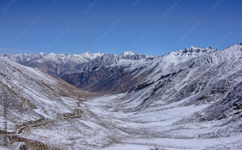 The Stok Range, with Stok Kangri (6123m), seen from the Kardung La Pass, Ladakh, India