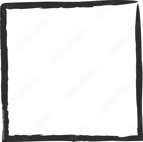 Chalk style square frame vector illustration. Hand drawn rectangle chalk borders for office presentation or school event design