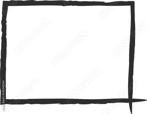 Fototapeta Naklejka Na Ścianę i Meble -  Chalk style square frame vector illustration. Hand drawn rectangle chalk borders for office presentation or school event design