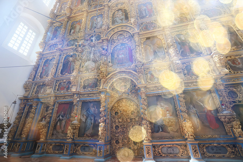 Fotografi interior of the church iconostasis icons objects of worship altar religion cruci