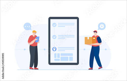 Delivery Service Application. Online Shipping Management Platform. Vector Illustration