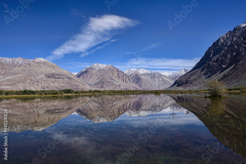 Karakoram Mountain reflections, Nubra Valley, Ladakh, India
