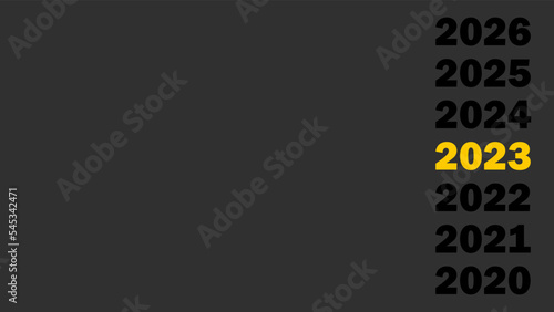 2023 yellow numbers over black background