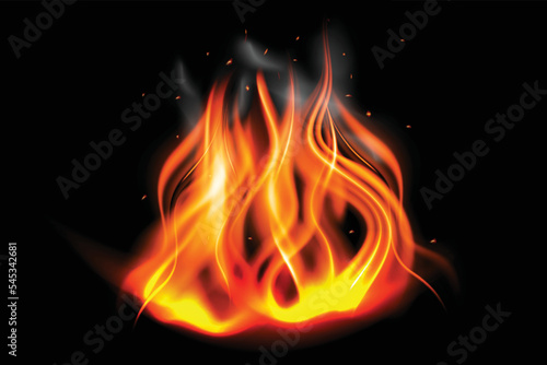 Realistic fire flame background
