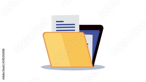 folder with file documents animation