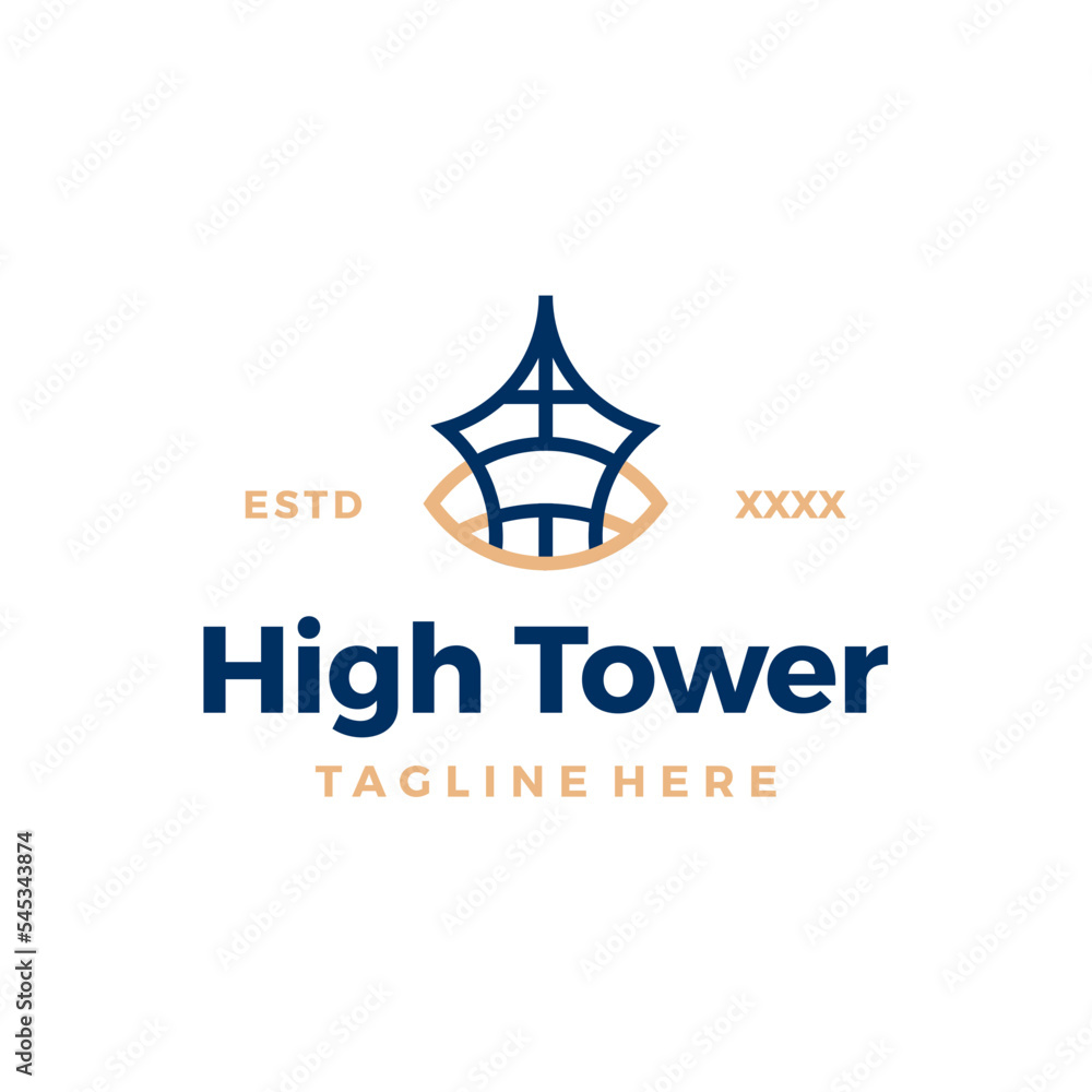 High tower icon logo design vector illustration High tower icon logo design vector illustration