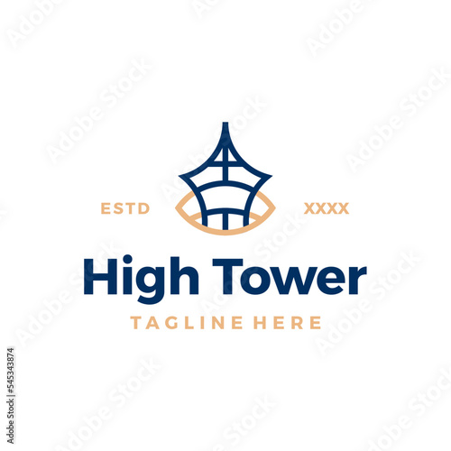 High tower icon logo design vector illustration