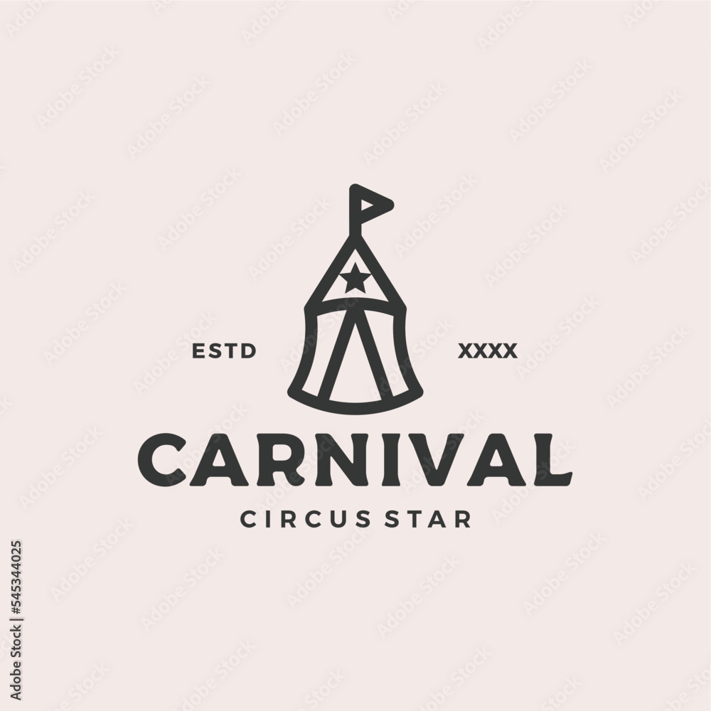 Vintage carnival Logo design vector illustration