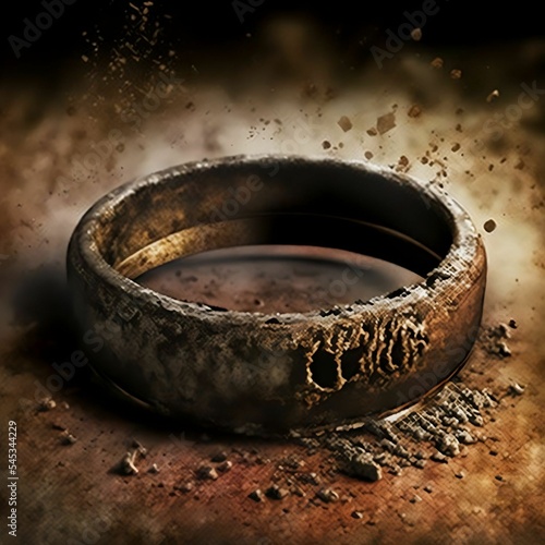 Dirty Rusty Disgusting Grimy Ring | Created Using Midjourney and Photoshop photo