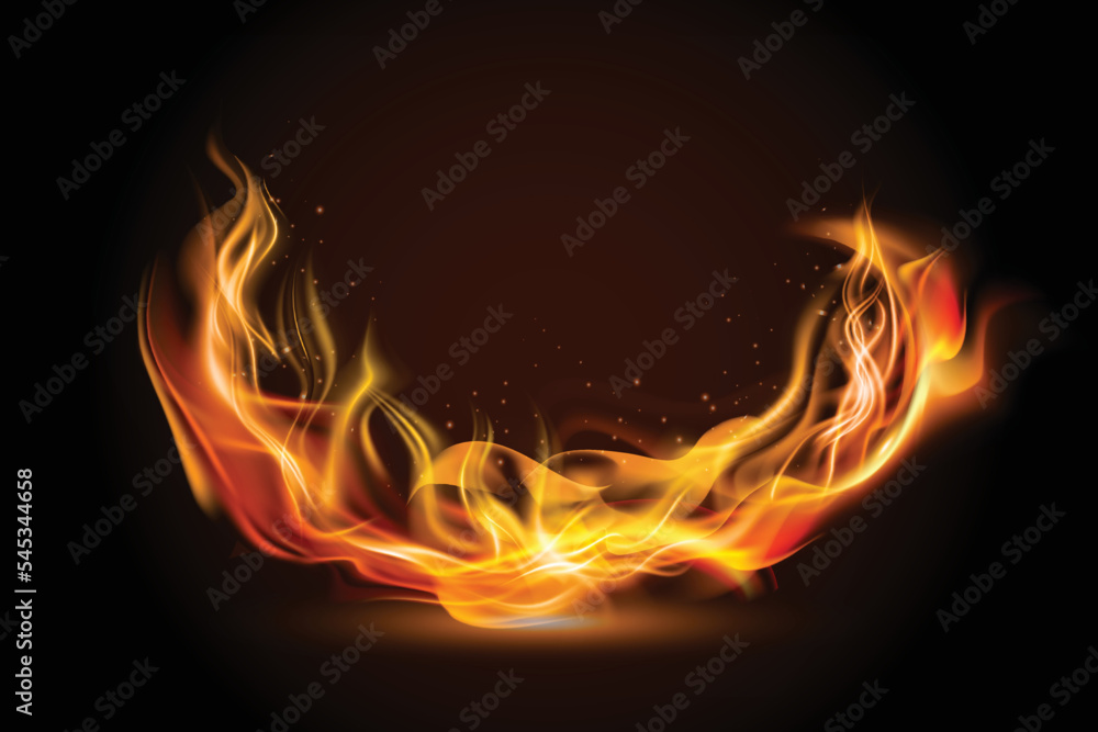 Realistic fire flame banner background Realistic fire flame banner background