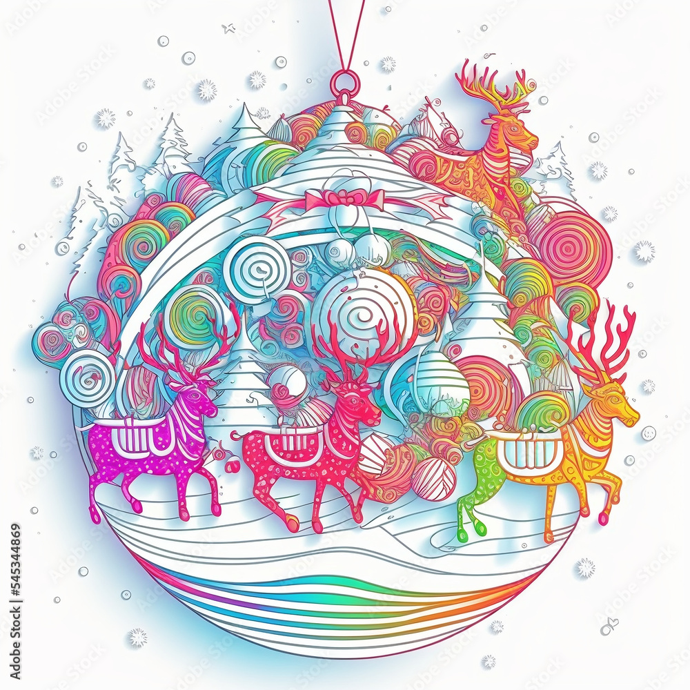 Fototapeta premium Christmas tree ball, white ball, Christmas tree white ball, paper cut, vertical, horizontal, white Bauble, decoration, beautiful, cute, colorful