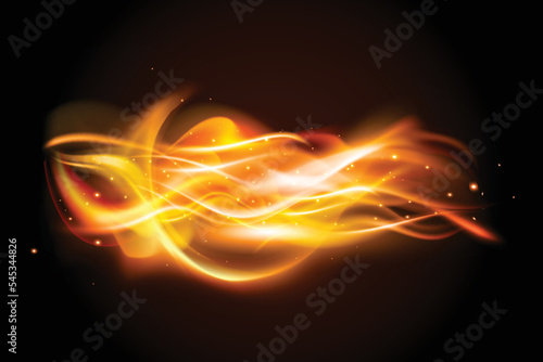 Realistic fire flame banner background
