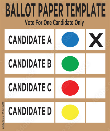 ballot paper template. Election concept, justice voting and opinion. Vector illustration. Malaysia general election voting paper