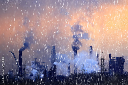 acid rain industry nature pollution carbon footprint background © kichigin19