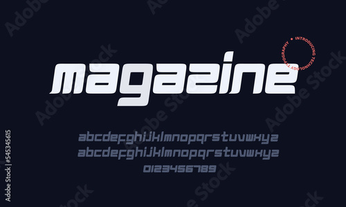 Creative urban sport fashion futuristic font and with numbers. Abstract minimal modern alphabet fonts. Typography technology vector illustration (ID: 545345615)