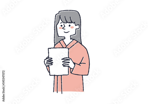 体の検査を受ける女性