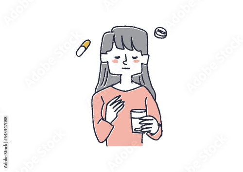 薬による治療を受けている女性