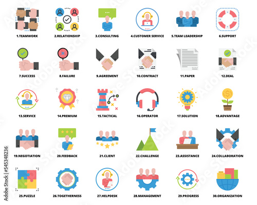 Business  Icons Vector Illustration, Solution, meet, team ,group