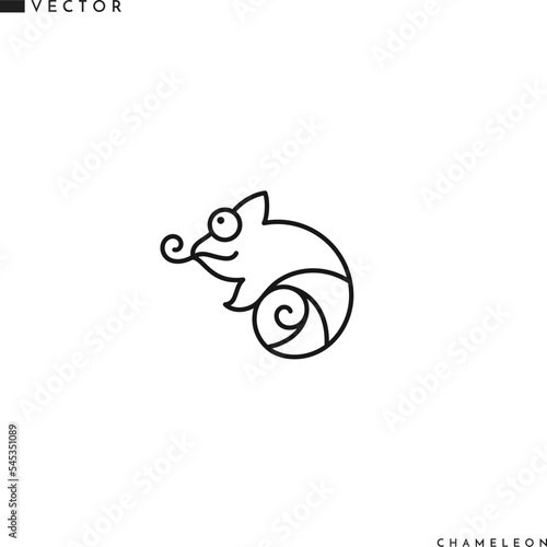 Abstract chameleon vector. Outline style