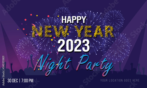 2023 New Year Party Banners.. Night Party social banner template 2023