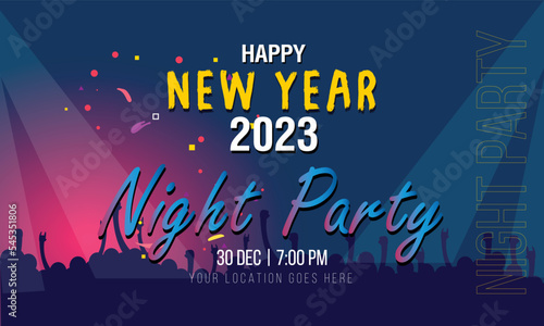 2023 New Year Party Banners.. Night Party social banner template 2023