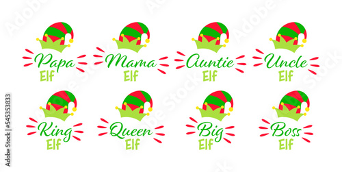 Set of Christmas Elf Family