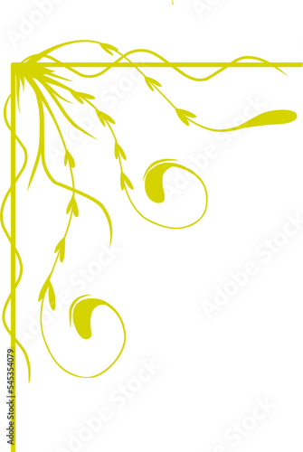 Hand draw aesthetic floral border corner